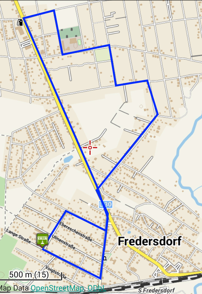 Strecke Fredersdorf Nord
